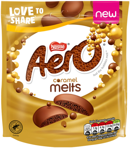 Nestle UK Aero caramel melts pouch 86g