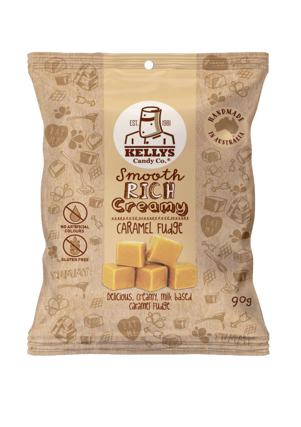 Kellys Candy Co. Caramel Fudge snack pack 90g